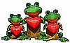 3 Frogs Valentine Inflatable